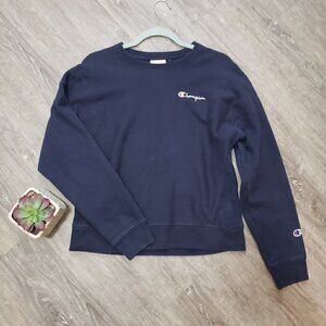 Vintage Champion Sweatshirt Navy Logo L